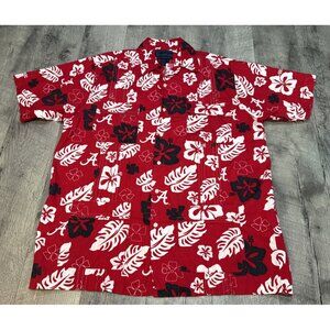 Hawaiiabera Shirt Mens Large Hawaiian Alabama Crimson Tide Guayabera Pockets